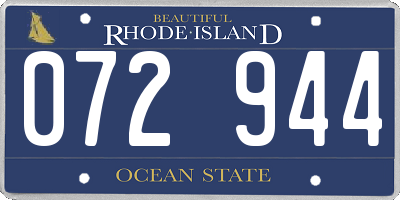 RI license plate 072944