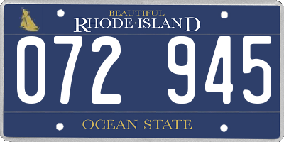 RI license plate 072945