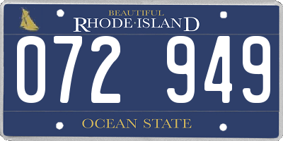 RI license plate 072949