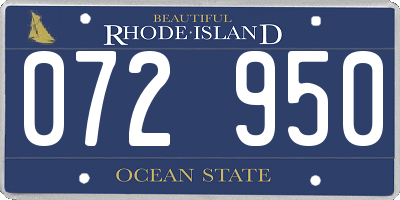 RI license plate 072950