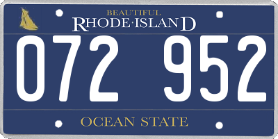 RI license plate 072952