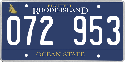 RI license plate 072953
