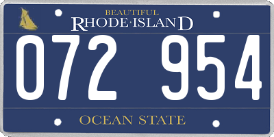 RI license plate 072954