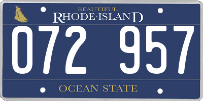 RI license plate 072957