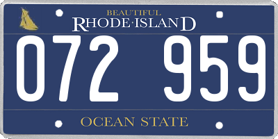 RI license plate 072959