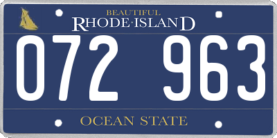 RI license plate 072963