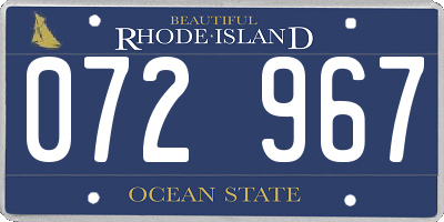 RI license plate 072967