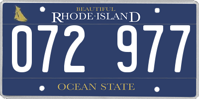 RI license plate 072977