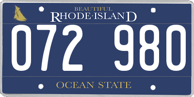 RI license plate 072980