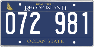 RI license plate 072981