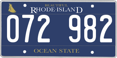 RI license plate 072982