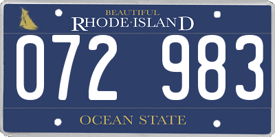 RI license plate 072983