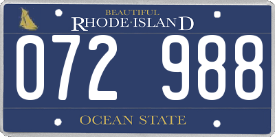 RI license plate 072988