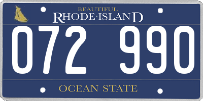 RI license plate 072990