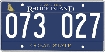 RI license plate 073027