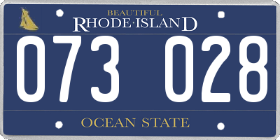 RI license plate 073028