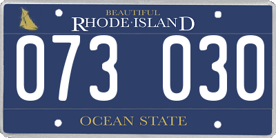 RI license plate 073030