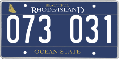 RI license plate 073031