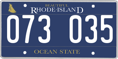 RI license plate 073035