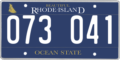 RI license plate 073041