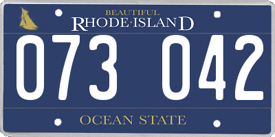 RI license plate 073042