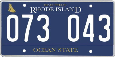 RI license plate 073043
