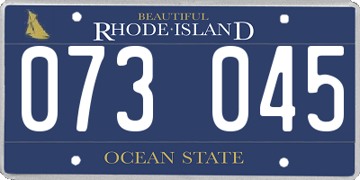 RI license plate 073045