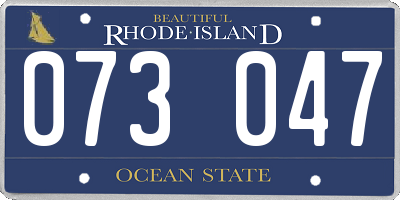 RI license plate 073047