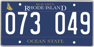 RI license plate 073049
