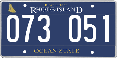 RI license plate 073051