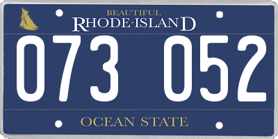 RI license plate 073052
