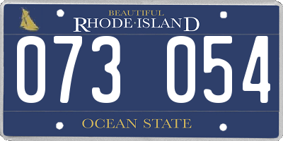 RI license plate 073054