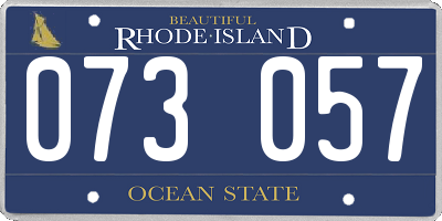 RI license plate 073057