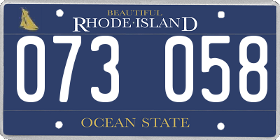 RI license plate 073058