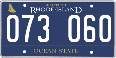 RI license plate 073060