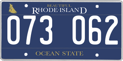 RI license plate 073062