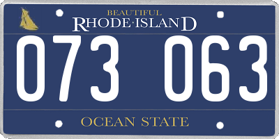 RI license plate 073063