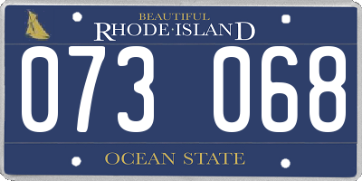 RI license plate 073068