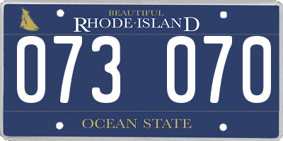 RI license plate 073070