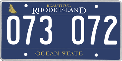 RI license plate 073072