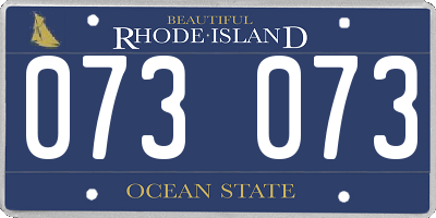 RI license plate 073073