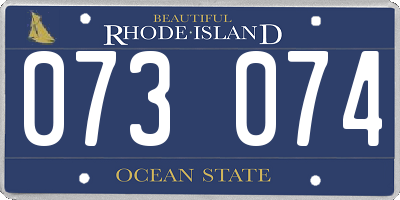 RI license plate 073074
