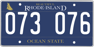 RI license plate 073076