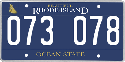 RI license plate 073078