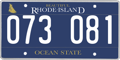 RI license plate 073081