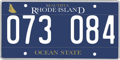 RI license plate 073084