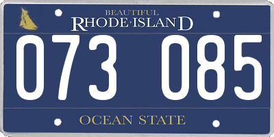RI license plate 073085
