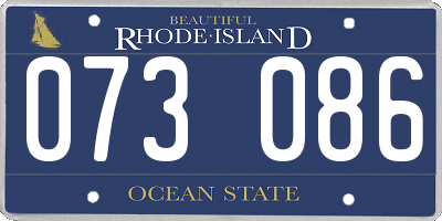 RI license plate 073086