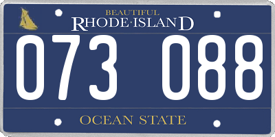 RI license plate 073088