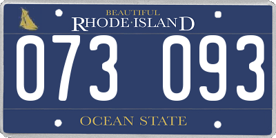 RI license plate 073093